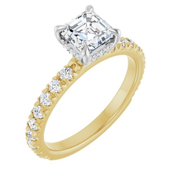 Claw-Prong Hidden Halo-Style Engagement Ring