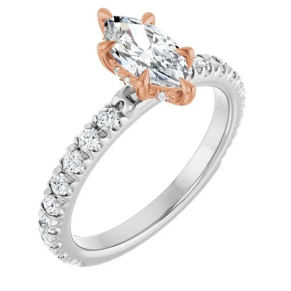 Claw-Prong Hidden Halo-Style Engagement Ring JF Jones Jewelers Rochester, NY