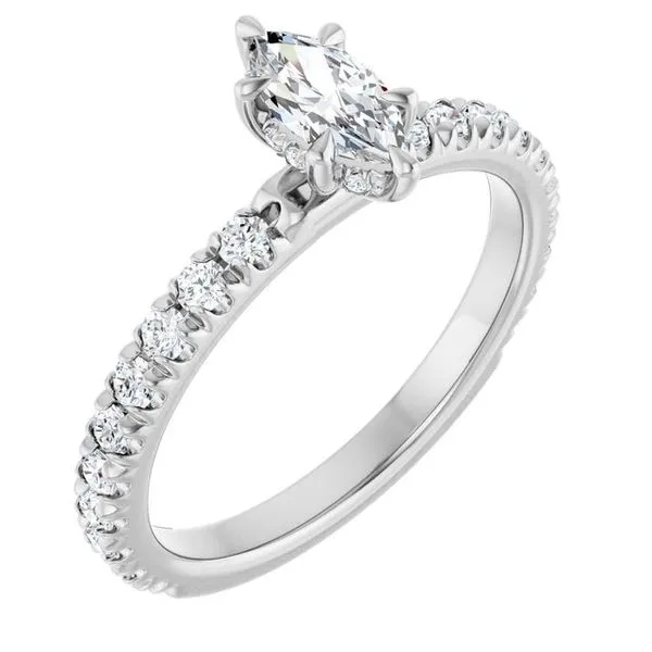 Claw-Prong Hidden Halo-Style Engagement Ring J. West Jewelers Round Rock, TX
