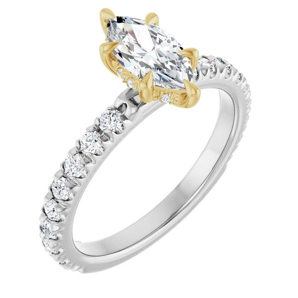 Claw-Prong Hidden Halo-Style Engagement Ring