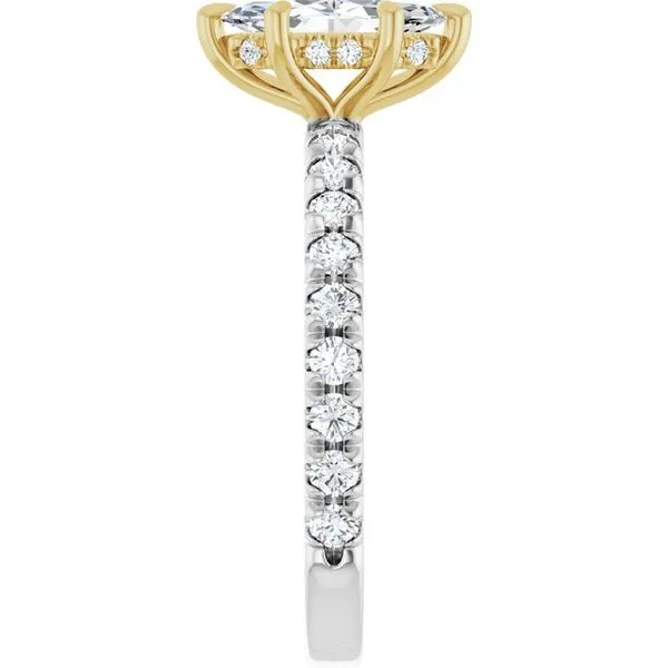 Claw-Prong Hidden Halo-Style Engagement Ring Image 4 Hudson Valley Goldsmith New Paltz, NY