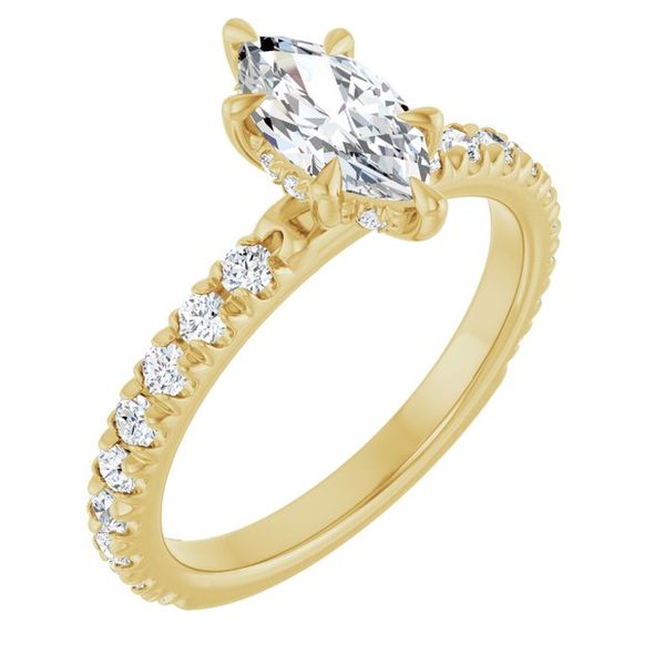 Claw-Prong Hidden Halo-Style Engagement Ring