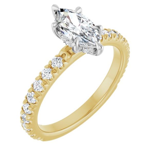 Claw-Prong Hidden Halo-Style Engagement Ring