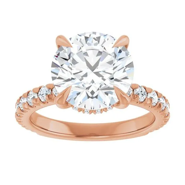 Claw-Prong Hidden Halo-Style Engagement Ring Image 3 Michael Szwed Jewelers Longmeadow, MA