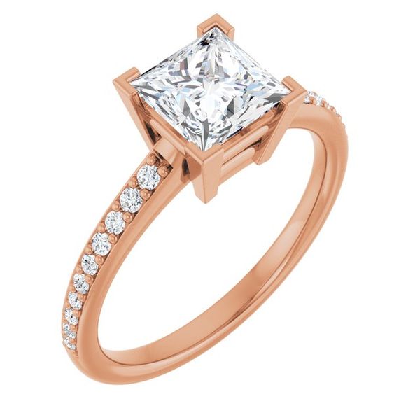V-End Prong Engagement Ring