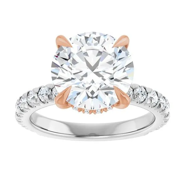 Claw-Prong Hidden Halo-Style Engagement Ring Image 3 The Jewelry Source El Segundo, CA