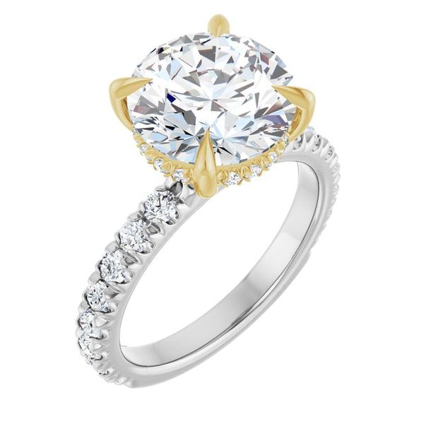 Claw-Prong Hidden Halo-Style Engagement Ring