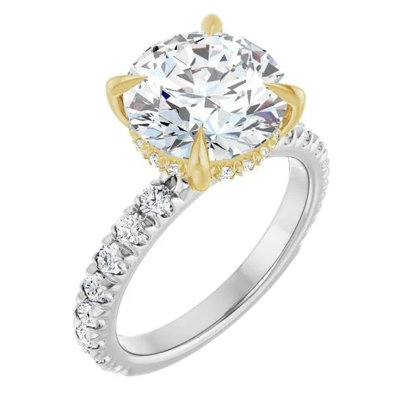 Claw-Prong Hidden Halo-Style Engagement Ring JF Jones Jewelers Rochester, NY