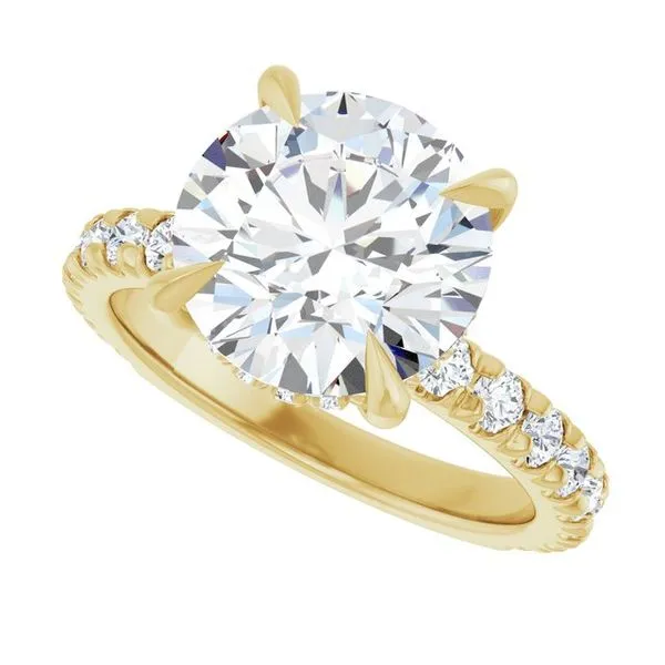 Claw-Prong Hidden Halo-Style Engagement Ring Image 5 Hudson Valley Goldsmith New Paltz, NY