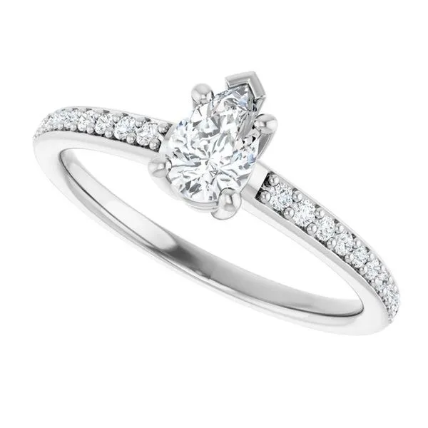 V-End Prong Engagement Ring Image 5 Futer Bros Jewelers York, PA