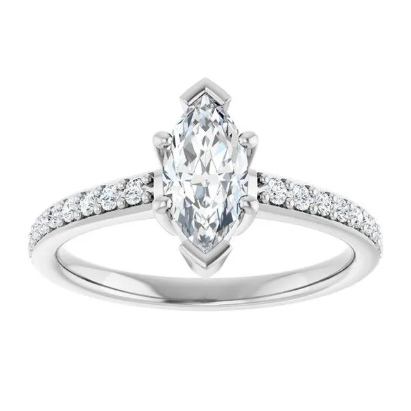 V-End Prong Engagement Ring Image 3 Rox Atlanta Jewelers Decatur, GA