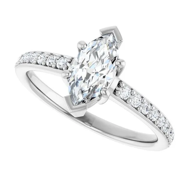 V-End Prong Engagement Ring Image 5 Futer Bros Jewelers York, PA