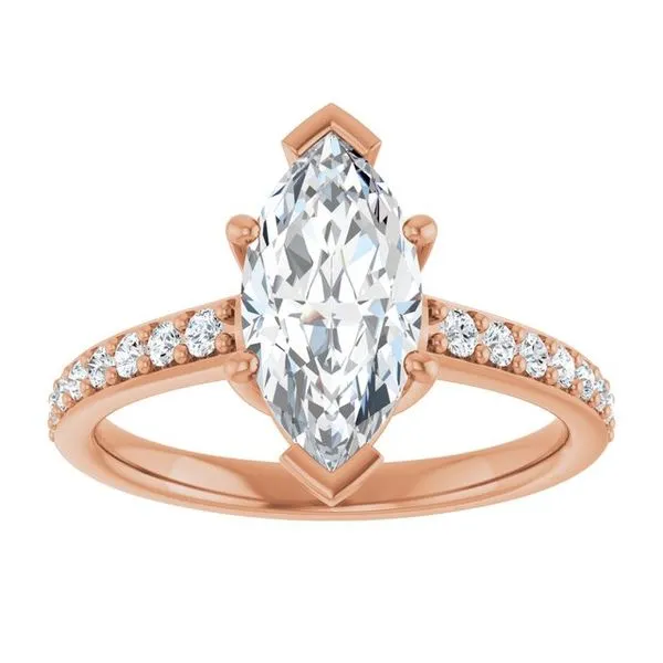 V-End Prong Engagement Ring Image 3 Futer Bros Jewelers York, PA