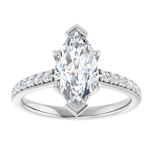 V-End Prong Engagement Ring Image 3 Futer Bros Jewelers York, PA