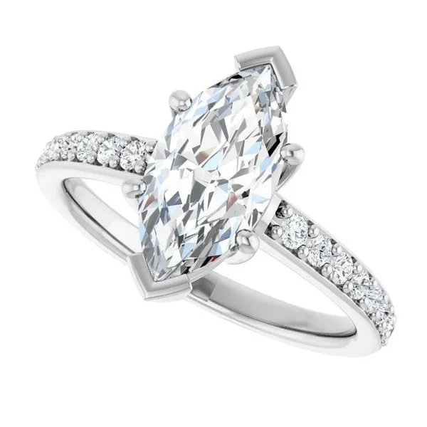 V-End Prong Engagement Ring Image 5 Futer Bros Jewelers York, PA