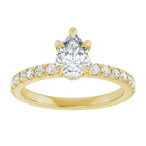 Claw-Prong Hidden Halo-Style Engagement Ring Image 3 J. West Jewelers Round Rock, TX