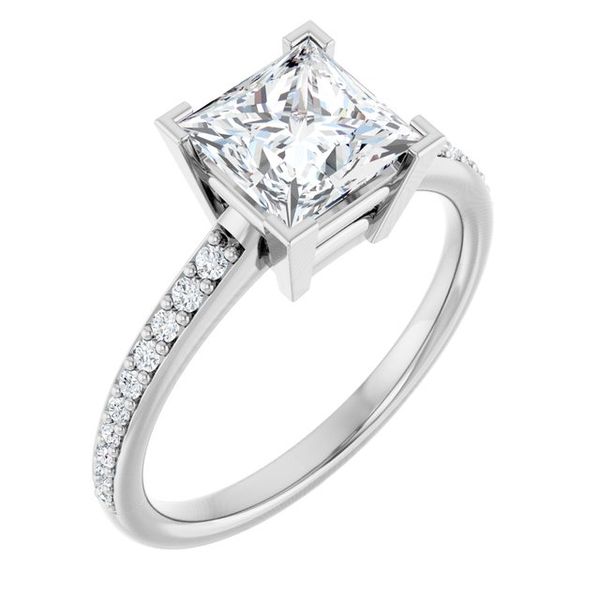 V-End Prong Engagement Ring