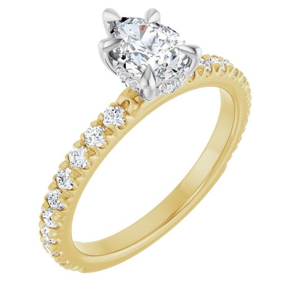 Claw-Prong Hidden Halo-Style Engagement Ring