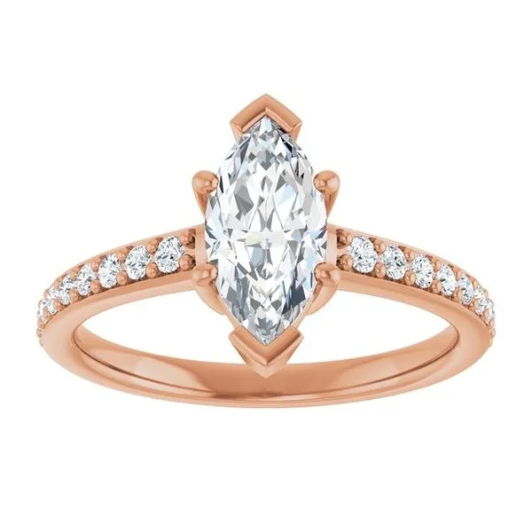 V-End Prong Engagement Ring Image 3 Futer Bros Jewelers York, PA