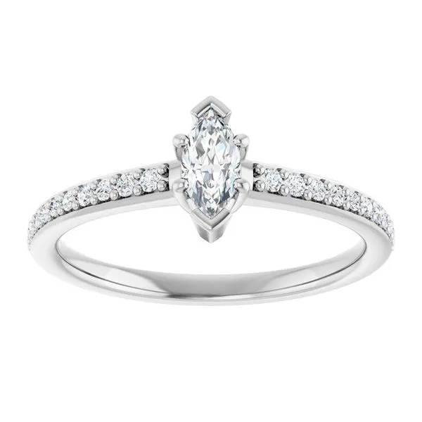 V-End Prong Engagement Ring Image 3 Futer Bros Jewelers York, PA
