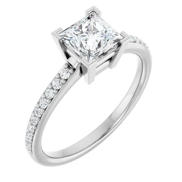 V-End Prong Engagement Ring