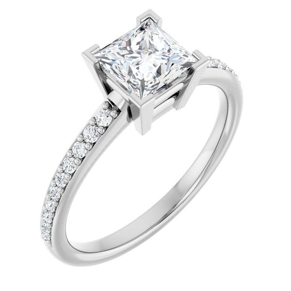 V-End Prong Engagement Ring