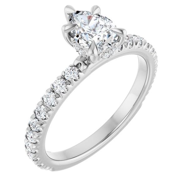 Claw-Prong Hidden Halo-Style Engagement Ring