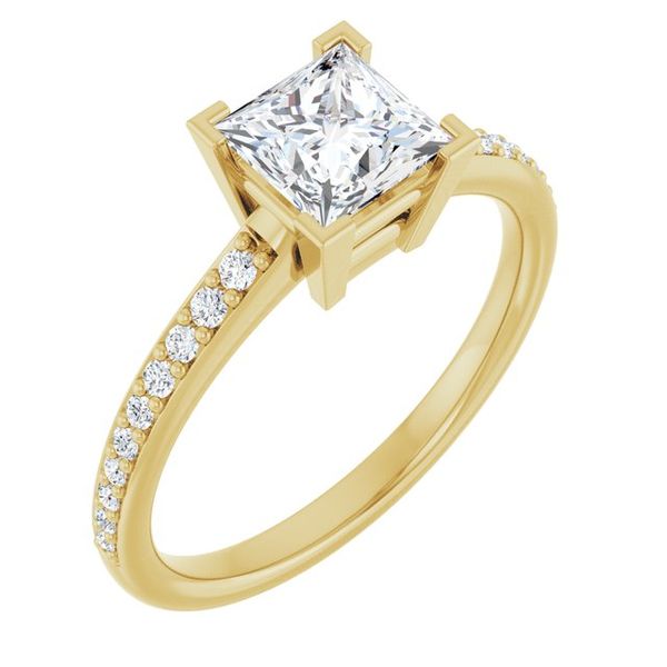 V-End Prong Engagement Ring