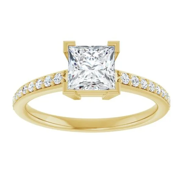V-End Prong Engagement Ring Image 3 J. West Jewelers Round Rock, TX