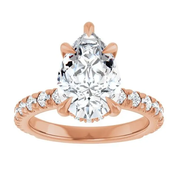 Claw-Prong Hidden Halo-Style Engagement Ring Image 3 Don's Jewelry & Design Washington, IA
