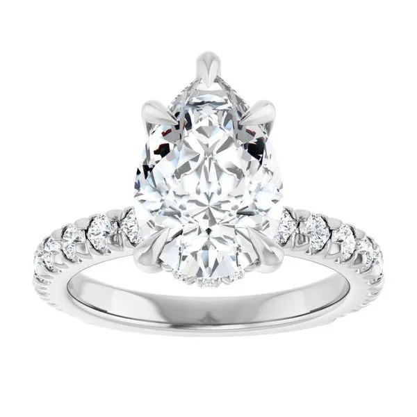 Claw-Prong Hidden Halo-Style Engagement Ring Image 3 Northwood Jewelers Northwood, OH