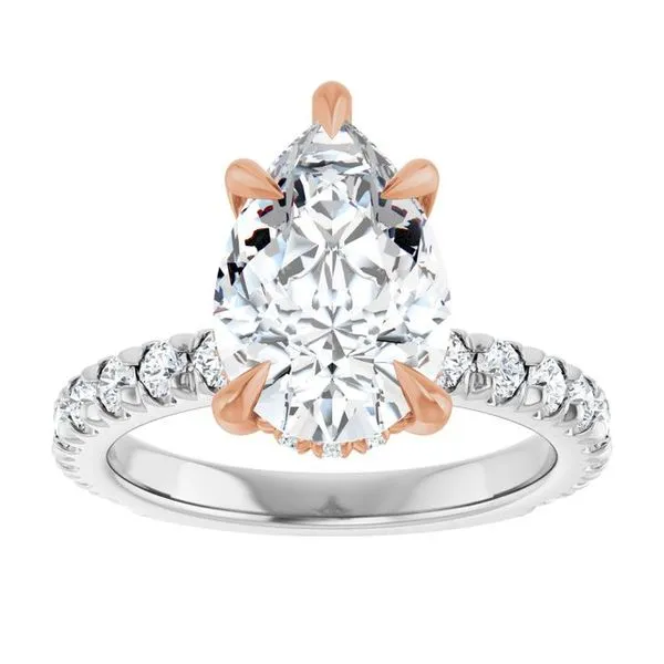 Claw-Prong Hidden Halo-Style Engagement Ring Image 3 J. West Jewelers Round Rock, TX
