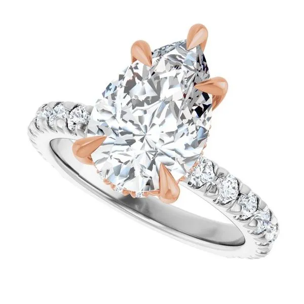 Claw-Prong Hidden Halo-Style Engagement Ring Image 5 J. West Jewelers Round Rock, TX