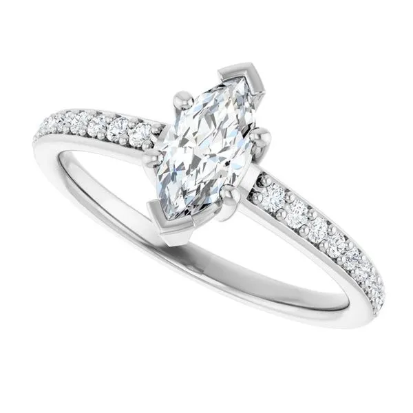 V-End Prong Engagement Ring Image 5 Futer Bros Jewelers York, PA