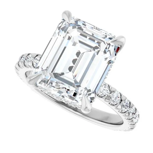 Claw-Prong Hidden Halo-Style Engagement Ring Image 5 Hudson Valley Goldsmith New Paltz, NY