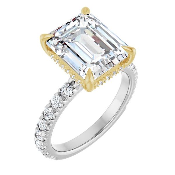 Claw-Prong Hidden Halo-Style Engagement Ring