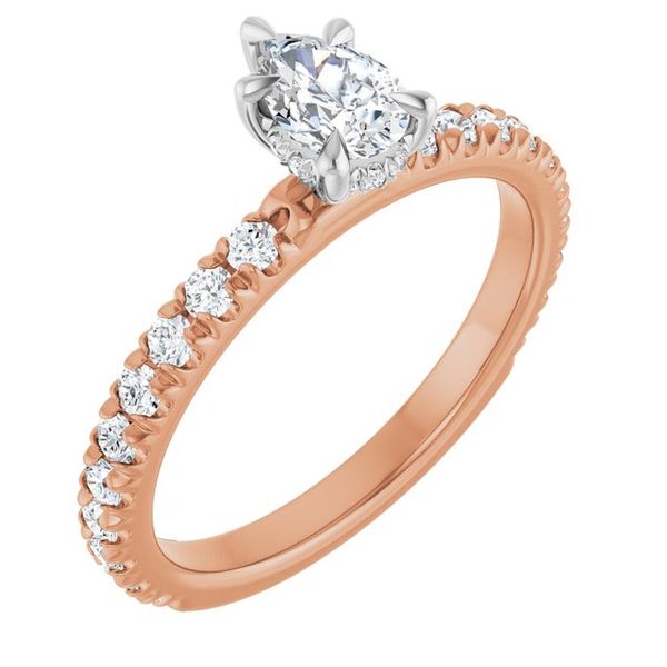 Claw-Prong Hidden Halo-Style Engagement Ring