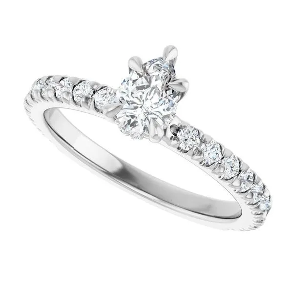Claw-Prong Hidden Halo-Style Engagement Ring Image 5 J. West Jewelers Round Rock, TX