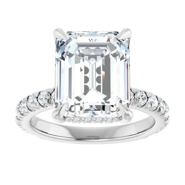 Claw-Prong Hidden Halo-Style Engagement Ring Image 3 Don's Jewelry & Design Washington, IA