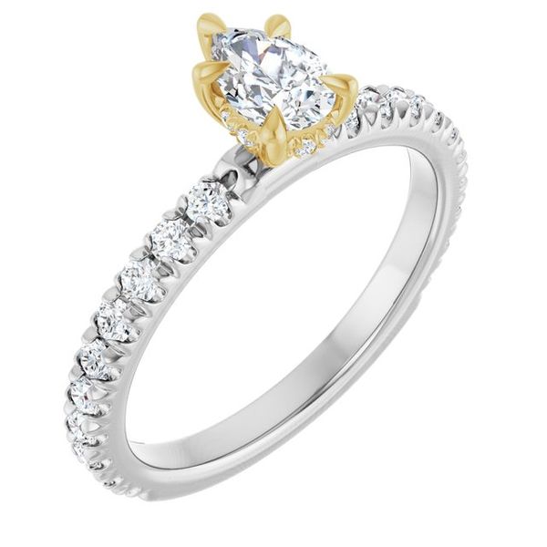 Claw-Prong Hidden Halo-Style Engagement Ring