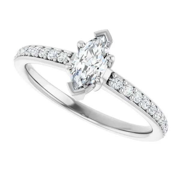 V-End Prong Engagement Ring Image 5 Futer Bros Jewelers York, PA