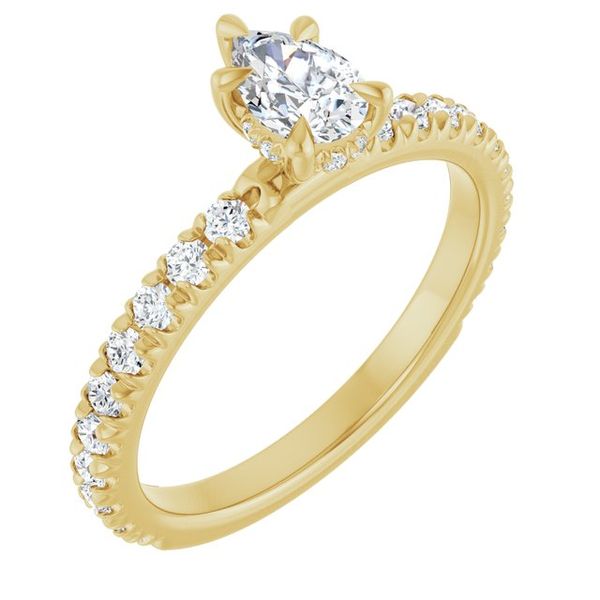 Claw-Prong Hidden Halo-Style Engagement Ring