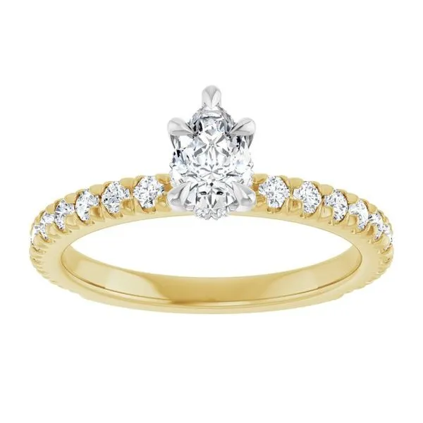 Claw-Prong Hidden Halo-Style Engagement Ring Image 3 Hudson Valley Goldsmith New Paltz, NY