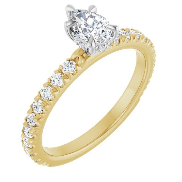 Claw-Prong Hidden Halo-Style Engagement Ring