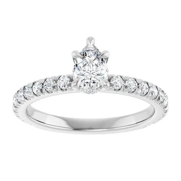 Claw-Prong Hidden Halo-Style Engagement Ring Image 3 Don's Jewelry & Design Washington, IA