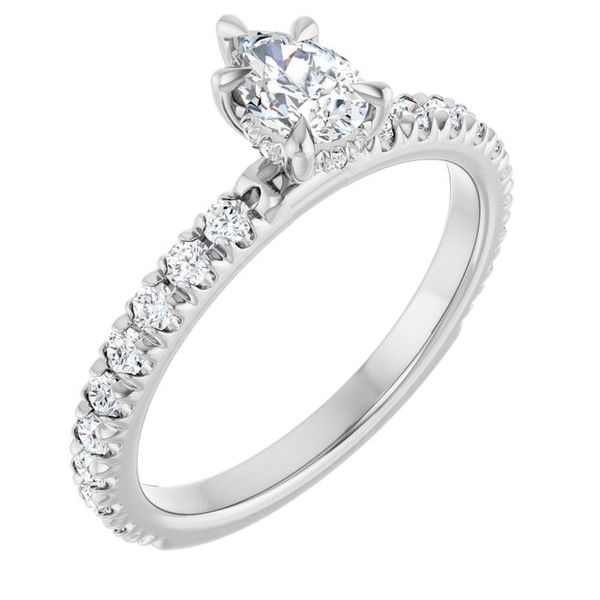 Claw-Prong Hidden Halo-Style Engagement Ring