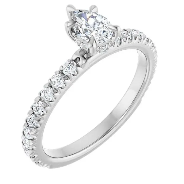 Claw-Prong Hidden Halo-Style Engagement Ring