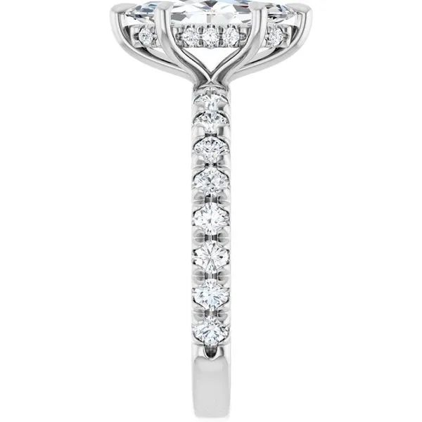 Claw-Prong Hidden Halo-Style Engagement Ring Image 4 Hudson Valley Goldsmith New Paltz, NY