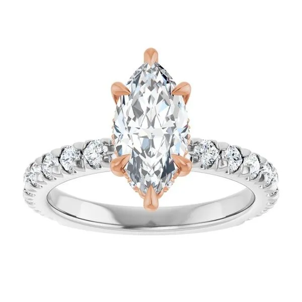 Claw-Prong Hidden Halo-Style Engagement Ring Image 3 J. West Jewelers Round Rock, TX