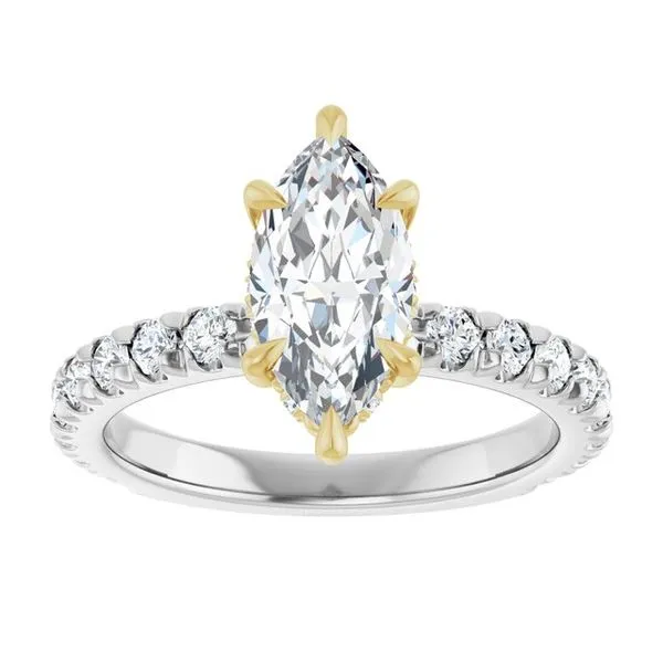 Claw-Prong Hidden Halo-Style Engagement Ring Image 3 Hudson Valley Goldsmith New Paltz, NY